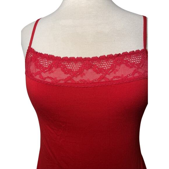 Felina Red Lace Modal Camisole Adjustable Straps Size XL EUC - Picture 2 of 6